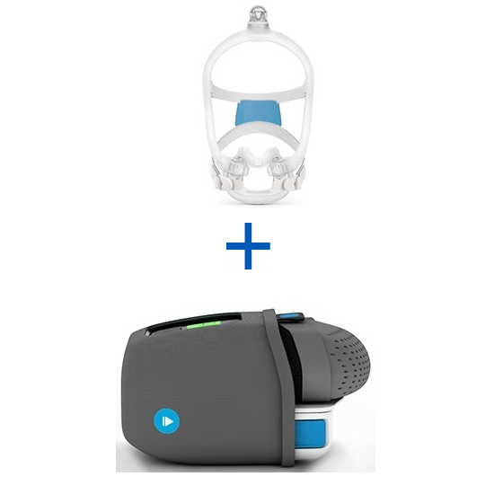 bild Auto-CPAP de viaje Breas Z1 Auto Unplugged con batería + Mascarilla Facial ResMed AirFit™  F30i uit Linde Médica